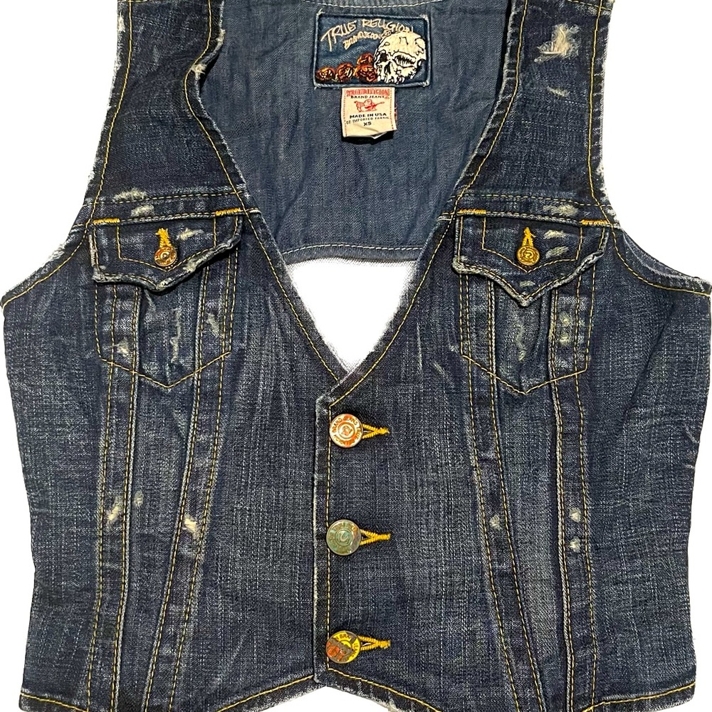 True Religion Vintage Women’s Denim Vest. XS